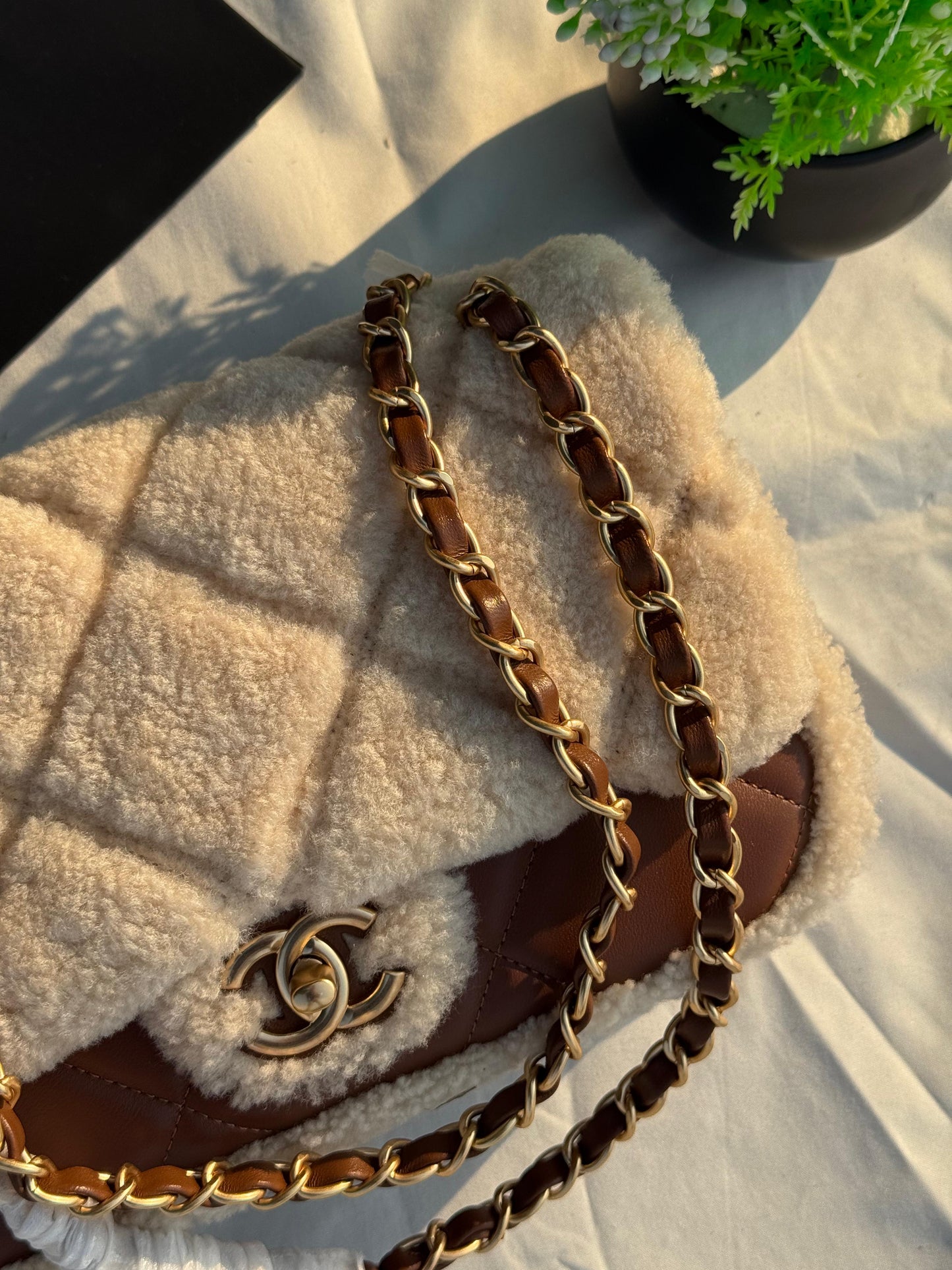 CHANEL Shearling Lambskin Quilted Flap Bag Super master Quality with box and dust bag