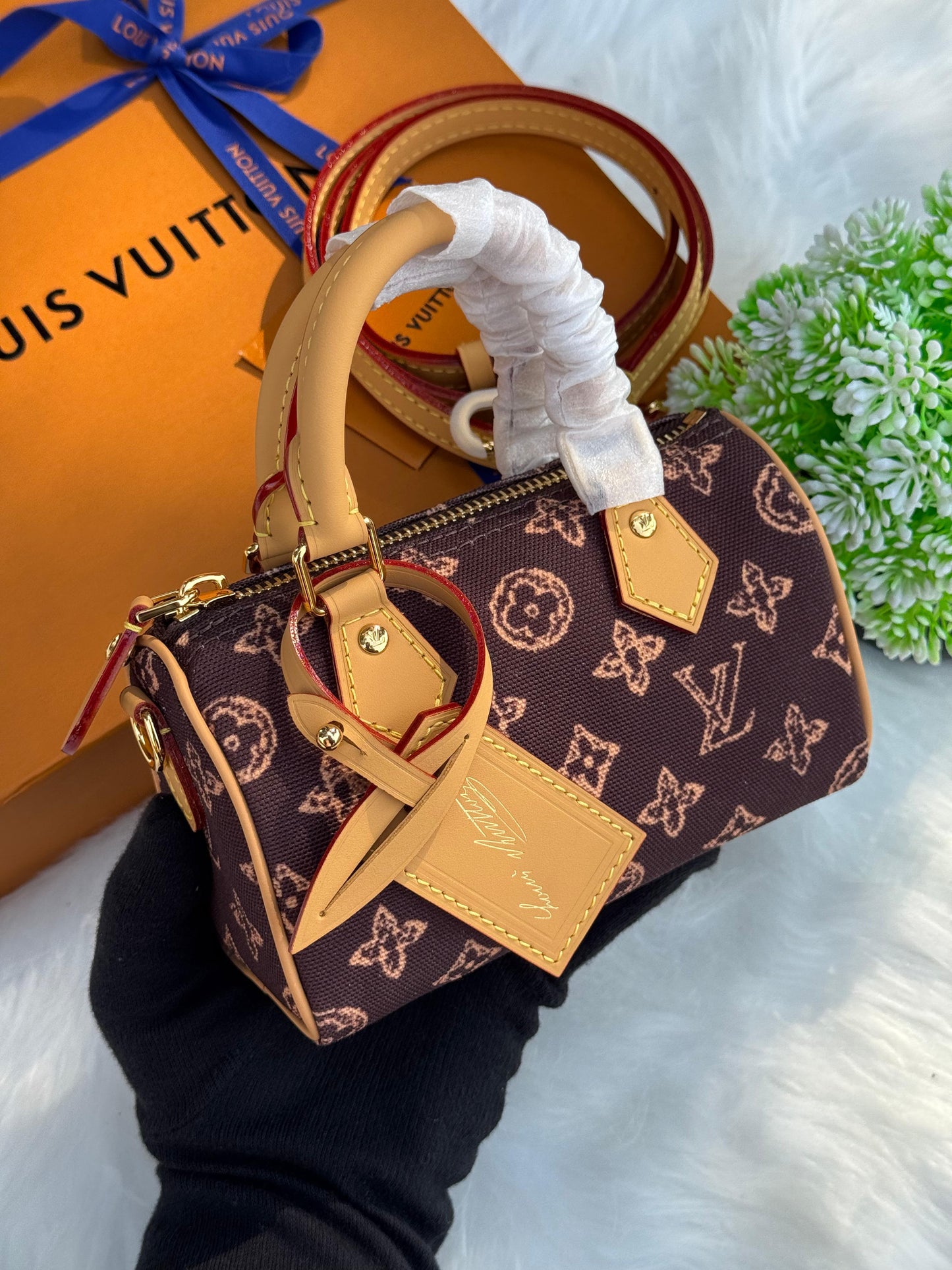 New LV Nano Speedy Super master Quality with box and dust bag Size 16 Cm