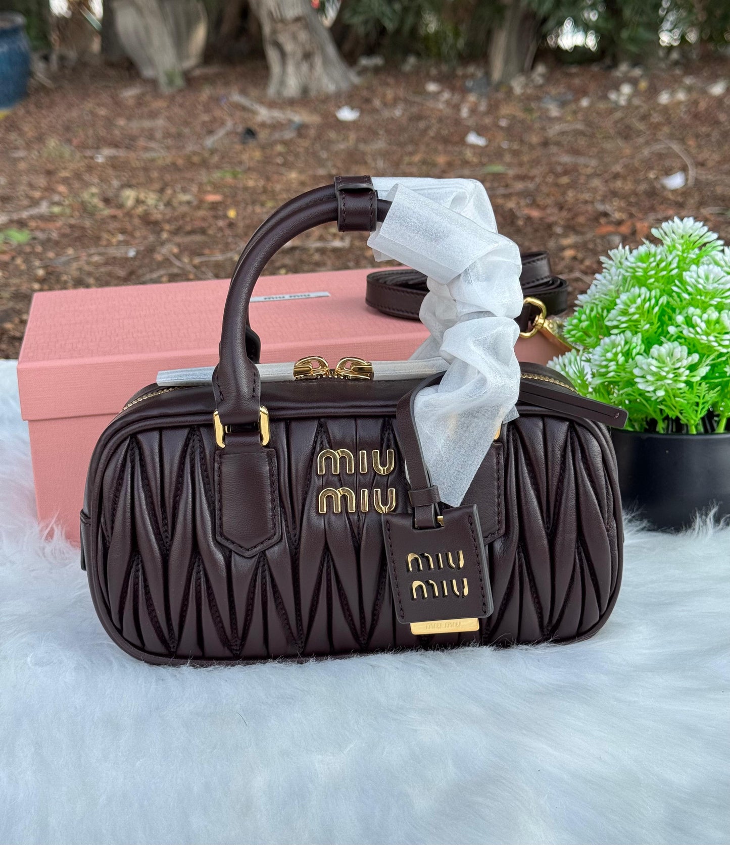 MIU MIU Arcadie matelassé nappa leather Super master Quality with box and dust bag Size 22 Cm