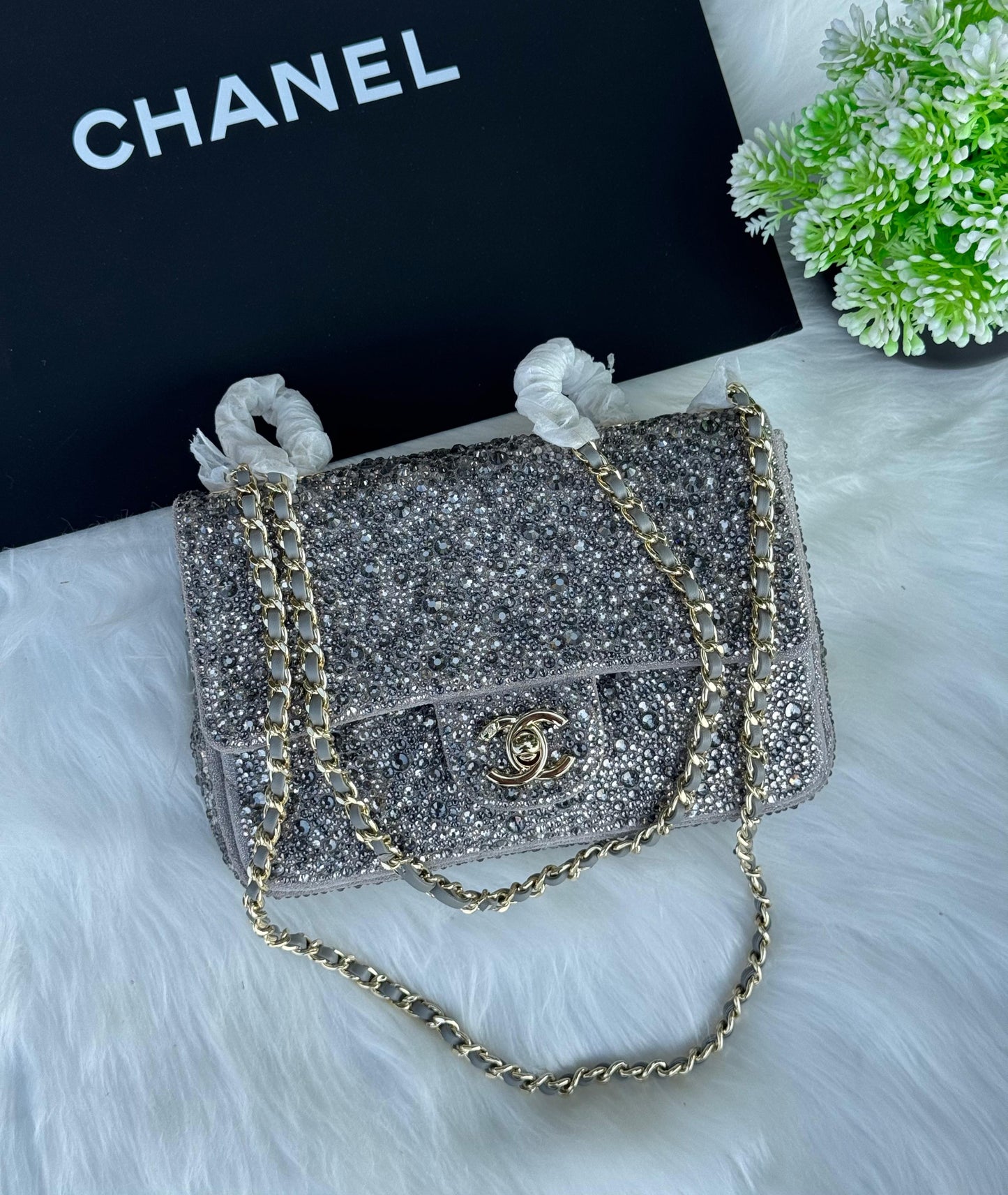 CHANEL Flap Bag Crystal Super master Quality with box and dust bag Size 20 Cm