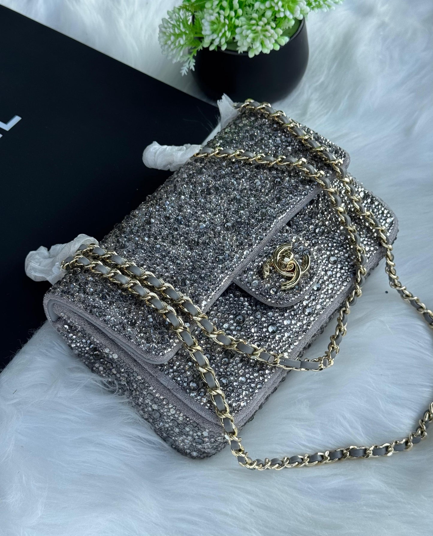 CHANEL Flap Bag Crystal Super master Quality with box and dust bag Size 20 Cm