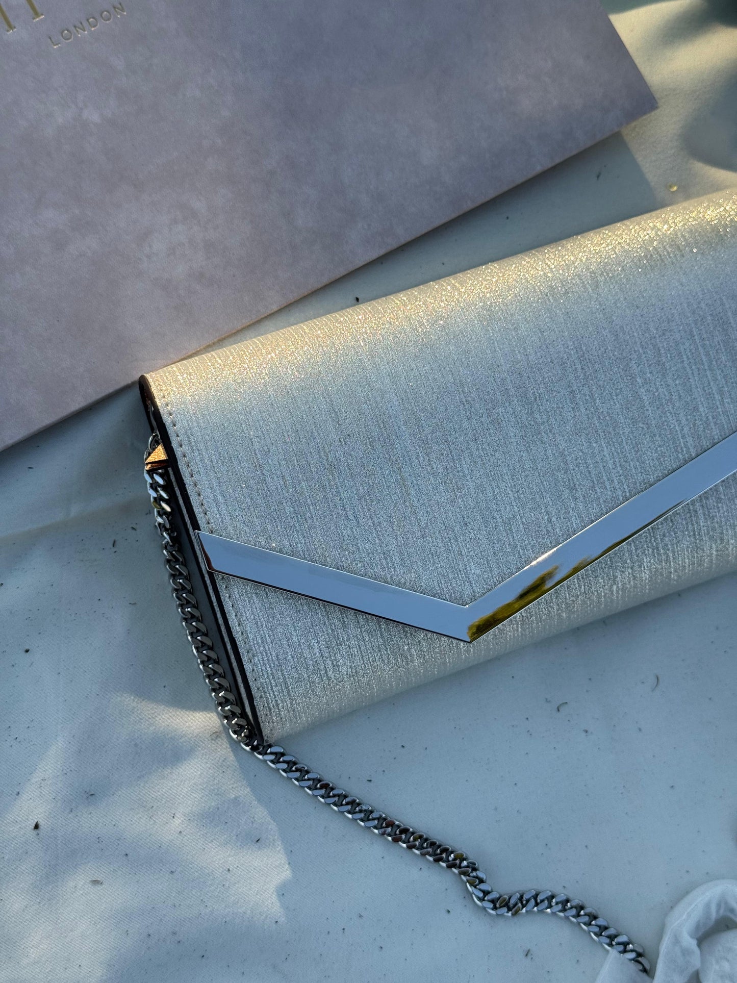 JIMMY CHOO Emmie Clutch Bag Super master Quality with box and dust bag Size  22 cm