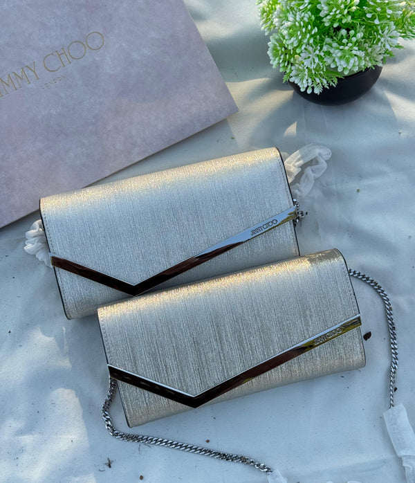 JIMMY CHOO Emmie Clutch Bag Super master Quality with box and dust bag Size  22 cm