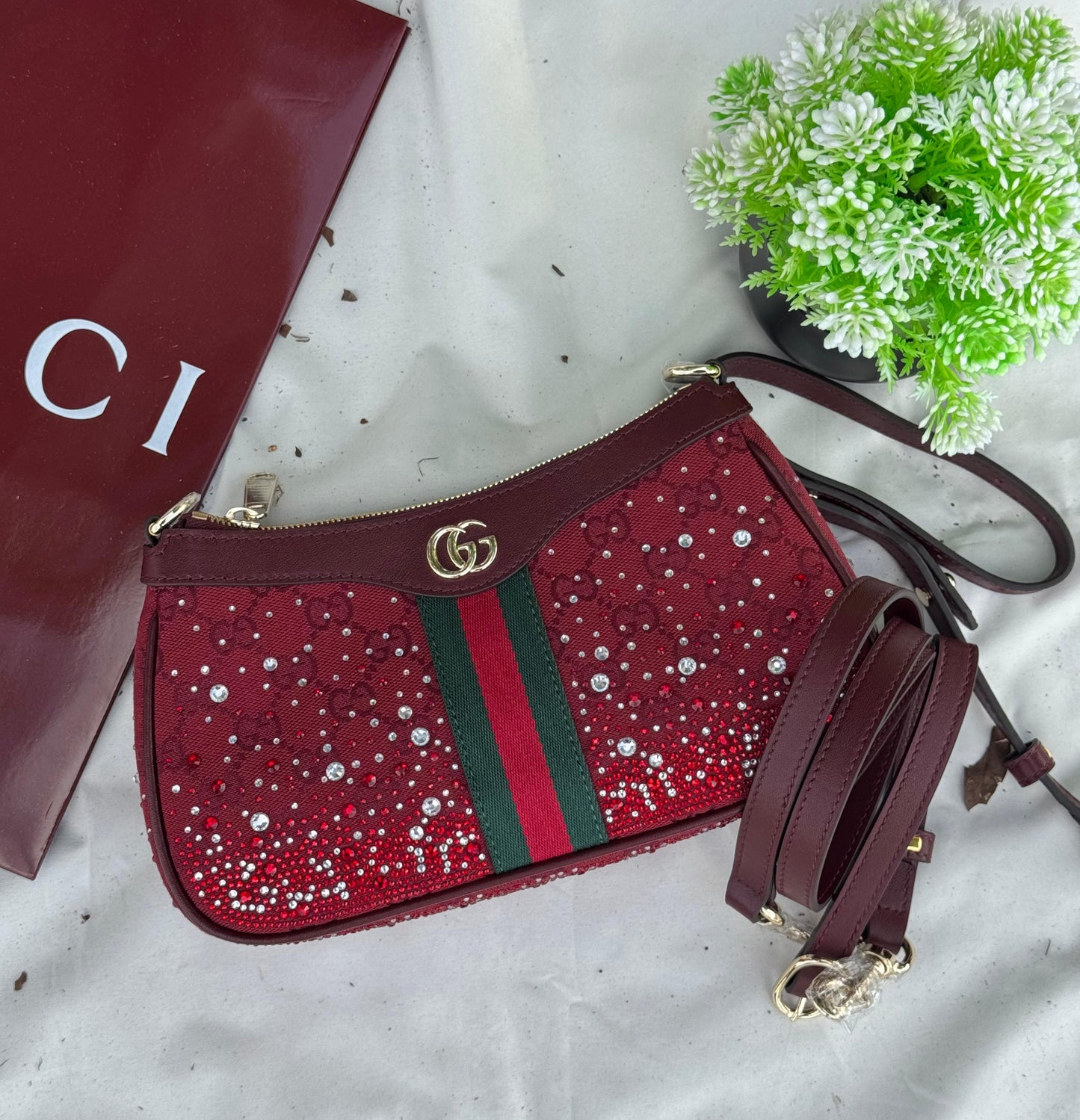 GUCCI Ophidia Crystals shoulder bag Super master Quality with box and dust bag Size 23 cm