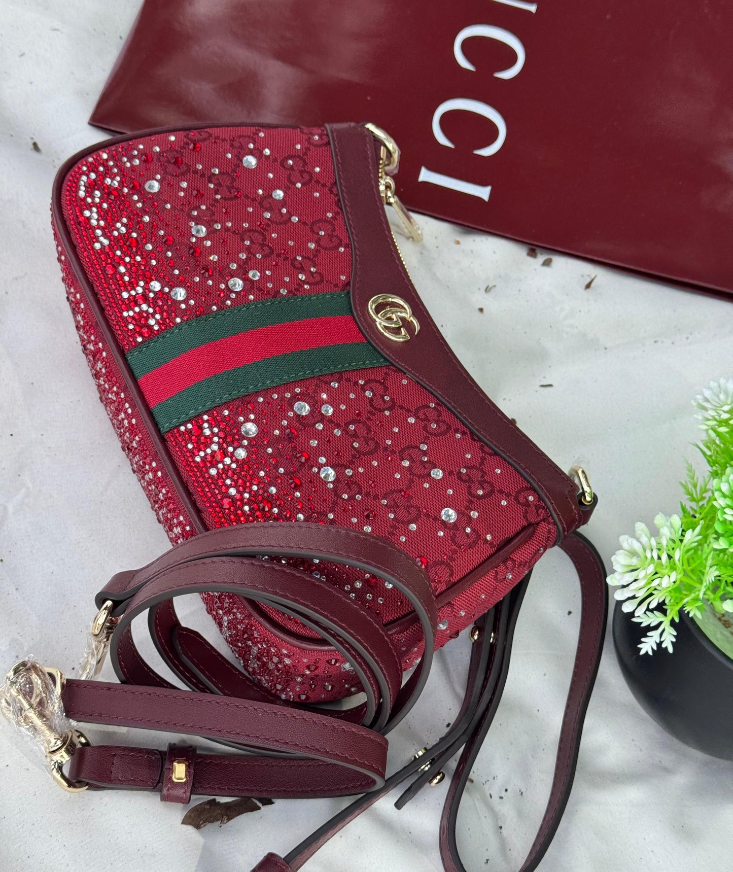 GUCCI Ophidia Crystals shoulder bag Super master Quality with box and dust bag Size 23 cm