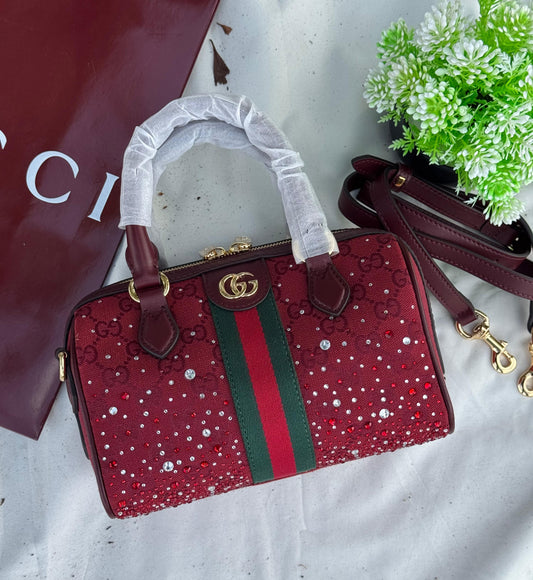 GUCCI Ophidia Crystals boston bag Super master Quality with box and dust bag Size 22 cm