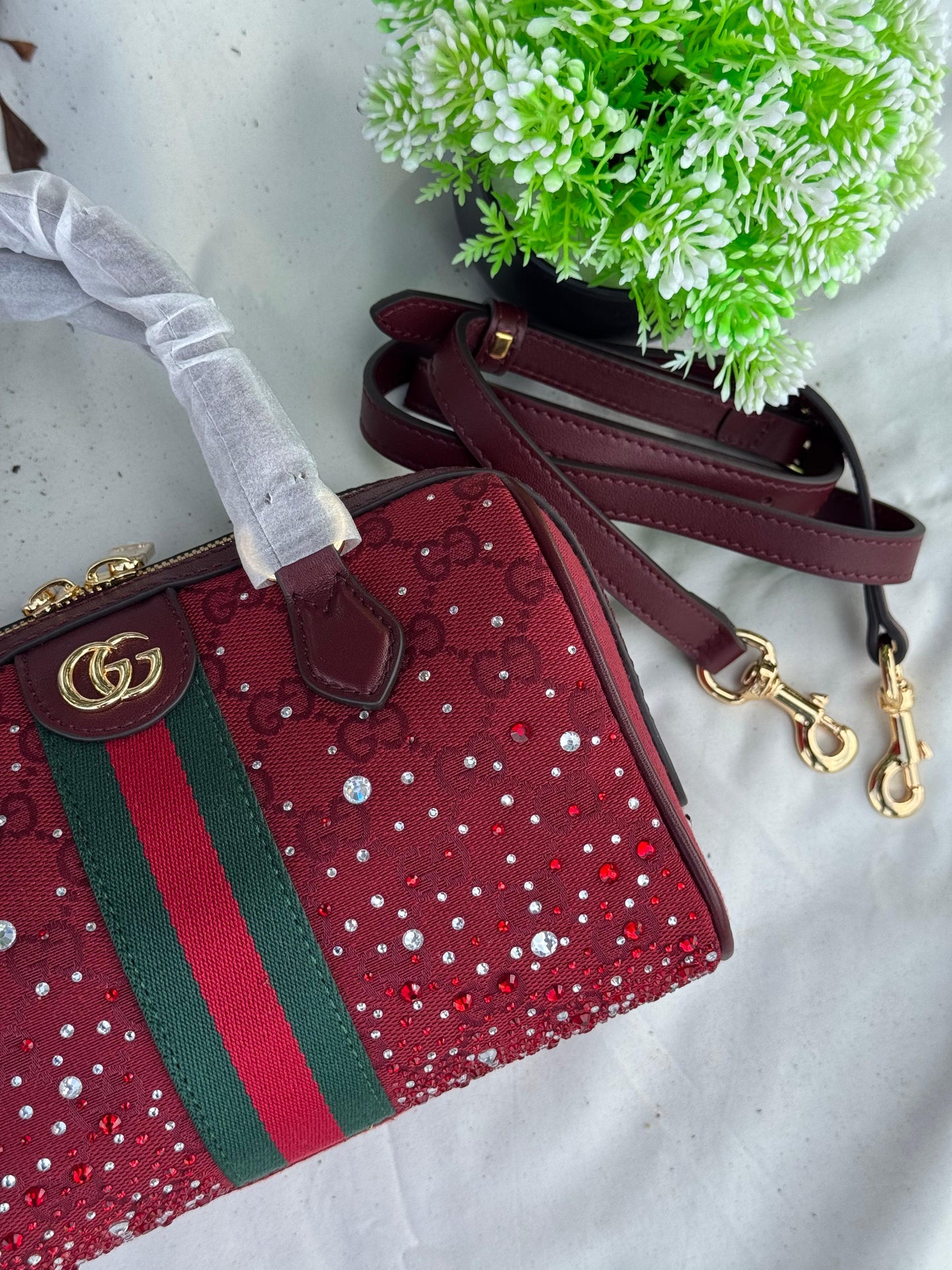GUCCI Ophidia Crystals boston bag Super master Quality with box and dust bag Size 22 cm