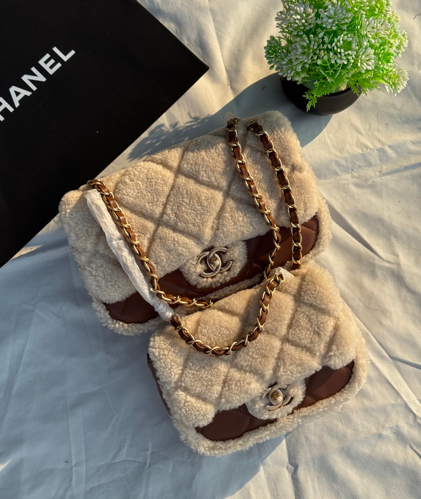 CHANEL Shearling Lambskin Quilted Flap Bag Super master Quality with box and dust bag