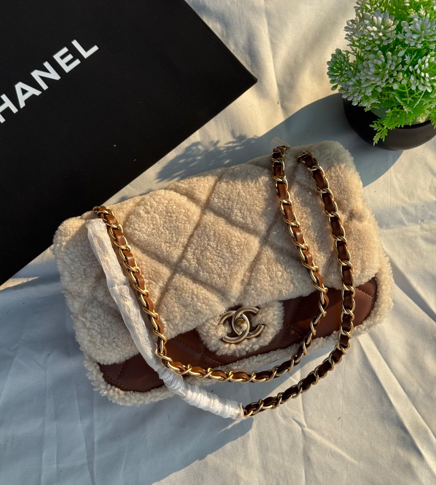 CHANEL Shearling Lambskin Quilted Flap Bag Super master Quality with box and dust bag