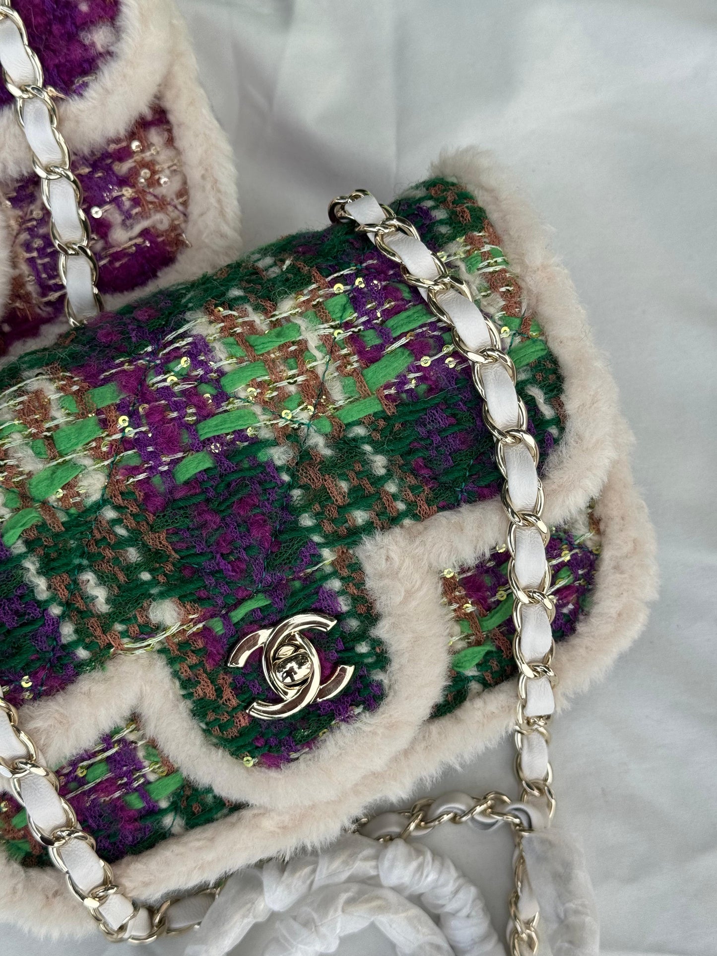 CHANEL FLAP Tweed  BAG Super master Quality with box and dust bag Size 19 Cm