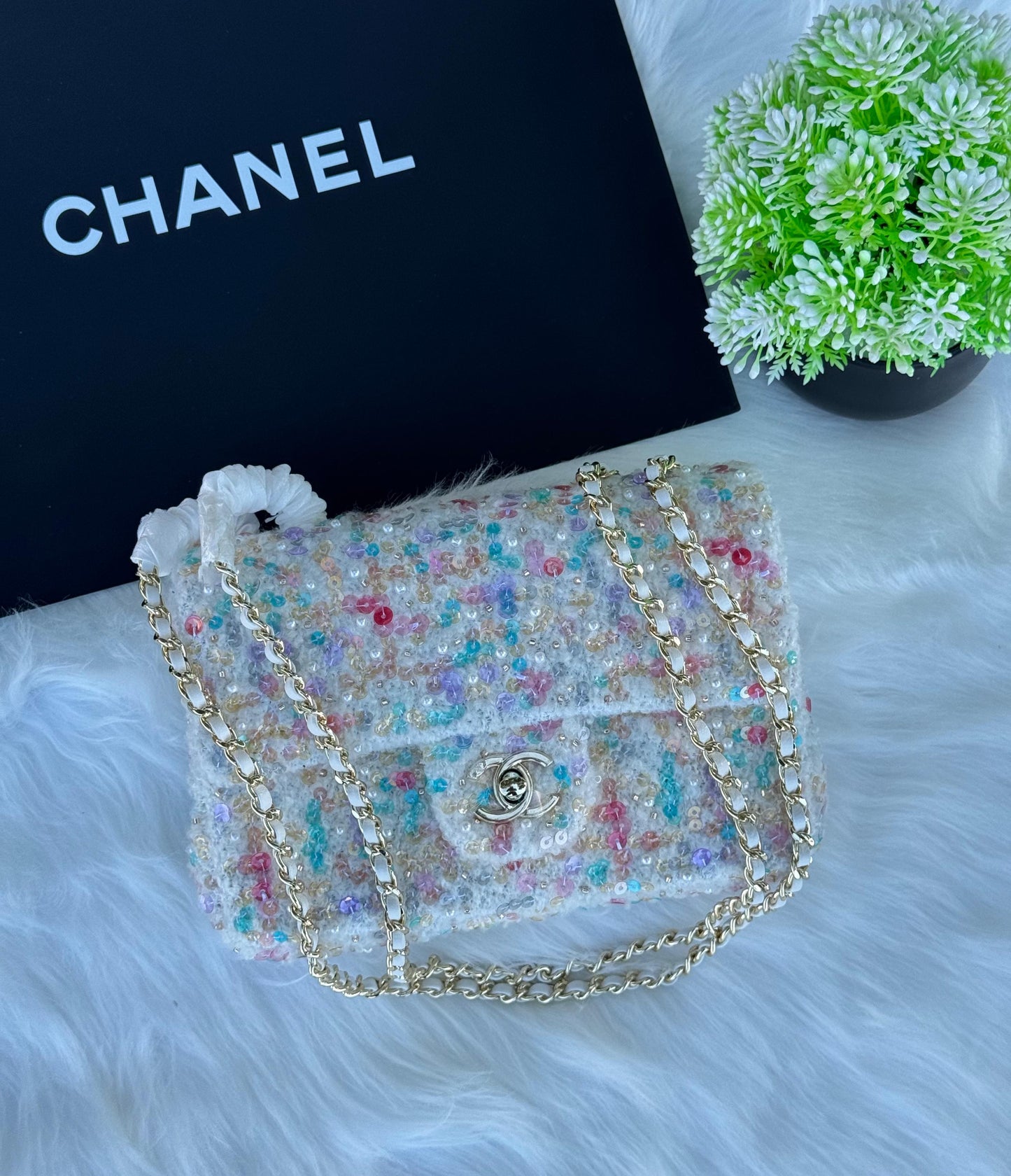 CHANEL Flap Bag Crystal Super master Quality with box and dust bag Size 20 Cm