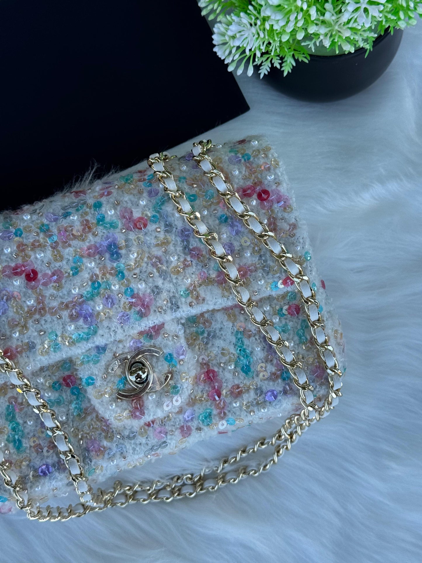 CHANEL Flap Bag Crystal Super master Quality with box and dust bag Size 20 Cm