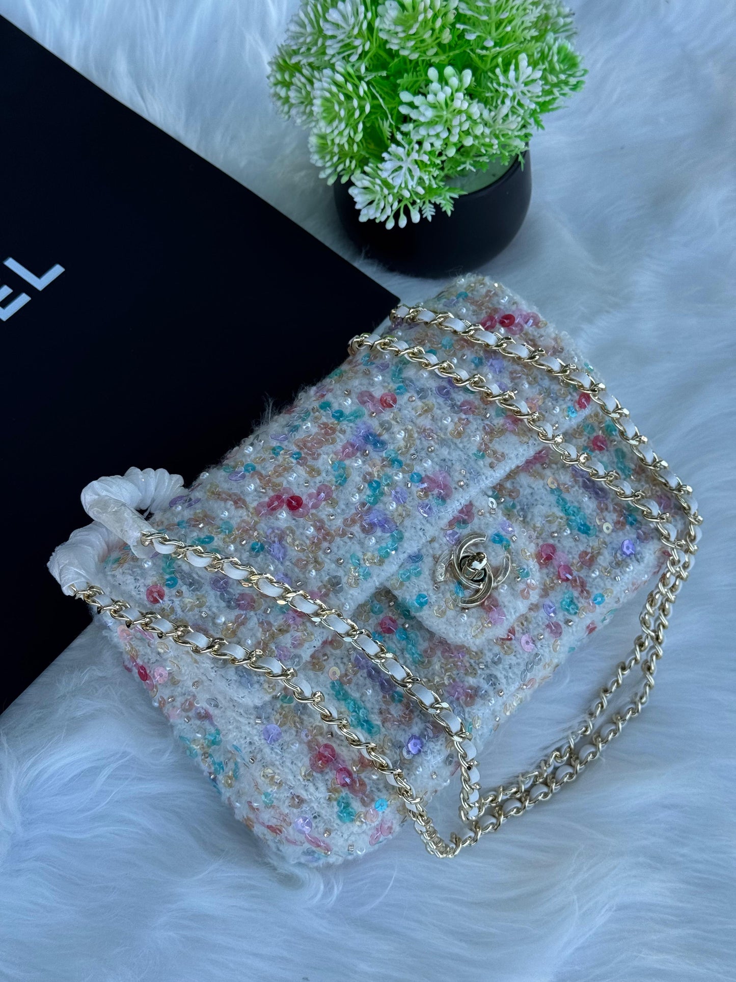 CHANEL Flap Bag Crystal Super master Quality with box and dust bag Size 20 Cm