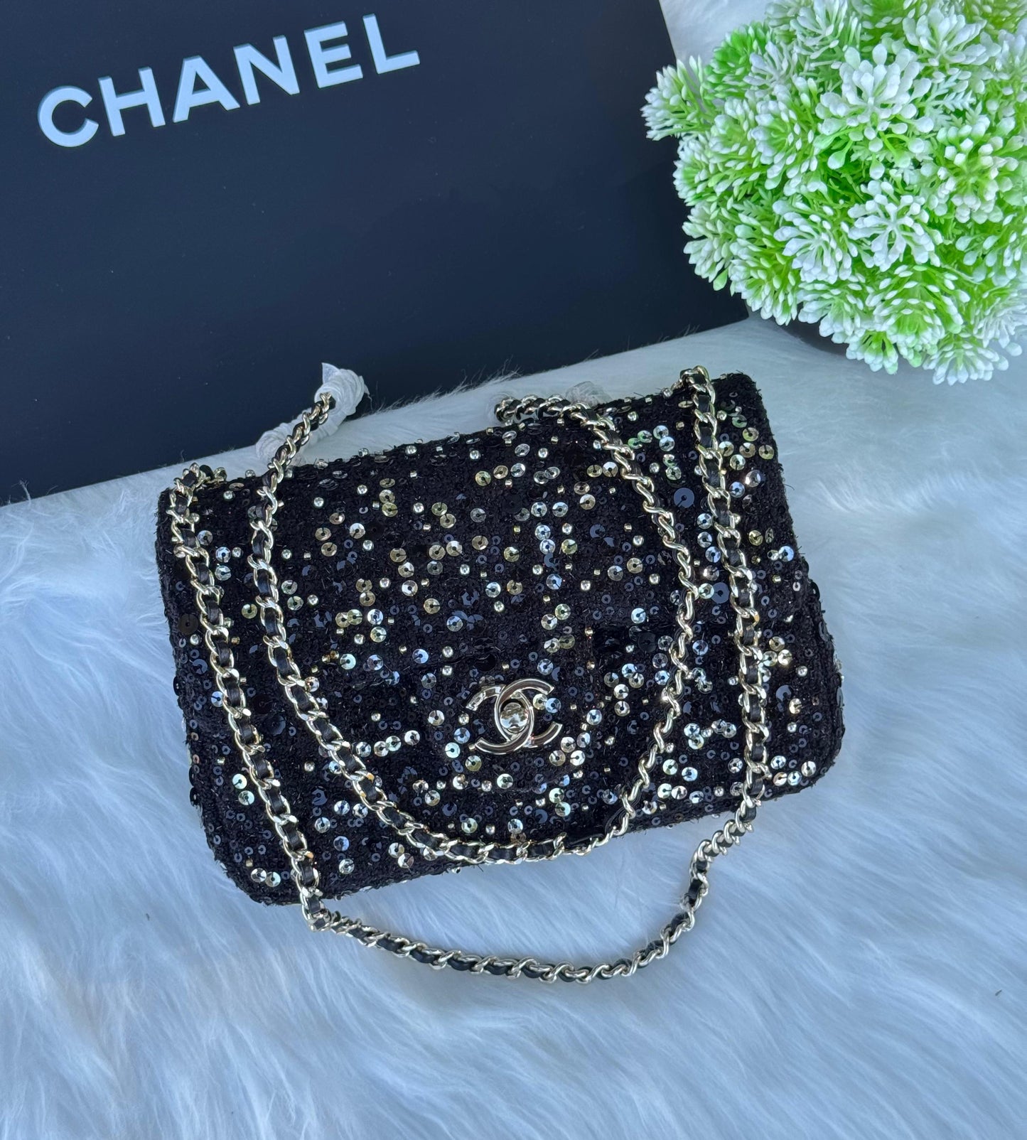 CHANEL Flap Bag Crystal Super master Quality with box and dust bag Size 20 Cm