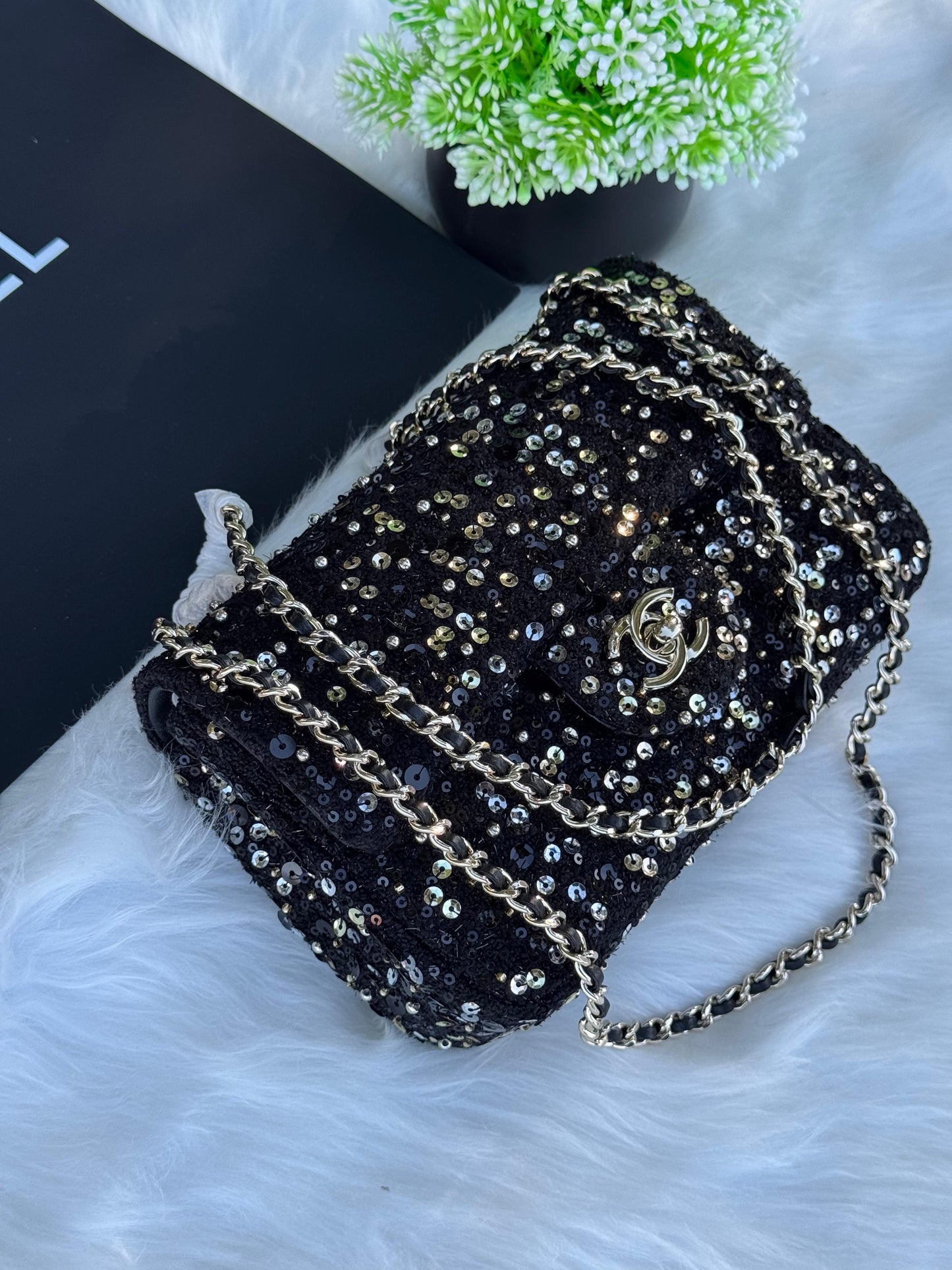CHANEL Flap Bag Crystal Super master Quality with box and dust bag Size 20 Cm